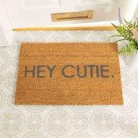 Artsy Doormats Hey Cutie Grey Doormat, Brown