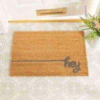 Artsy Doormats Hey Scribble Grey Doormat, Brown