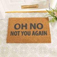 Artsy Doormats Oh No Not You Again Grey Doormat, Brown