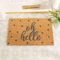 Artsy Doormats Oh Hello Grey Doormat, Brown