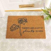 Artsy Doormats Home Is Where Your Plants Live Grey Doormat, Brown