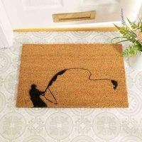 Artsy Doormats Fishing Doormat, Brown
