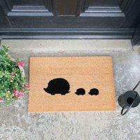 Artsy Doormats Hedgehog Family Doormat, Brown