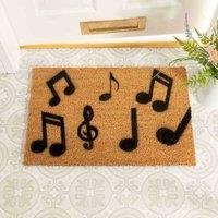 Artsy Doormats Music Notes Doormat, Brown