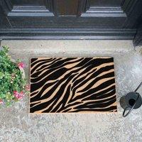 Artsy Doormats Zebra Print Doormat, Brown