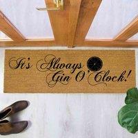 Artsy Doormats It's Always Gin O'clock Patio Doormat, Brown