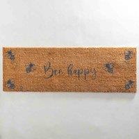 Artsy Doormats Patio Grey Bee Happy Double Doormat, Brown