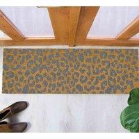 Artsy Doormats Grey Leopard Print Patio Doormat, Brown