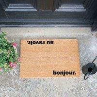 Artsy Doormats Bonjour Au Revoir Doormat, Brown