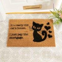 Artsy Doormats It's Really The Cats House I Just Pay The Mortgage Doormat, Brown