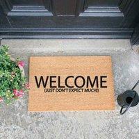 Artsy Doormats Welcome Don't Expect Much Doormat, Brown