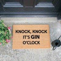 Artsy Doormats Knock Knock It's Gin O'clock Doormat, Brown