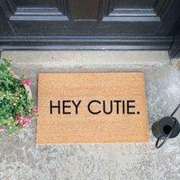 Artsy Doormats Hey Cutie Doormat, Brown