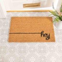 Artsy Doormats Hey Scribble Doormat, Brown
