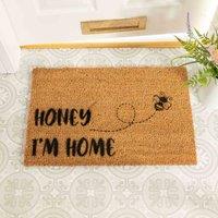 Artsy Doormats Honey I'm Home Bee Doormat, Brown