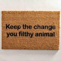 Artsy Doormats Keep The Change Doormat, Brown