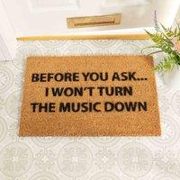 Artsy Doormats Loud Music Doormat, Brown