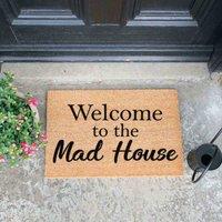 Artsy Doormats Welcome To The Mad House Doormat, Brown
