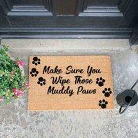 Artsy Doormats Make Sure You Wipe Those Muddy Paws Doormat, Brown