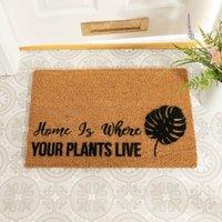 Artsy Doormats Home Is Where Your Plants Live Doormat, Brown
