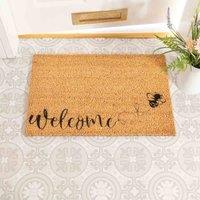 Artsy Doormats Welcome Bee Doormat, Brown