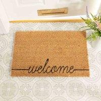 Artsy Doormats Curly Welcome Doormat, Brown