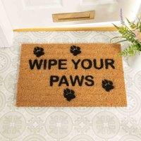 Artsy Doormats Wipe Your Paws Doormat, Brown