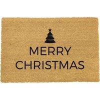 Artsy Doormats Traditional Merry Christmas Greeeting Doormat, Brown