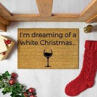 Artsy Doormats I'm Dreaming Of A White Wine Christmas Doormat, Brown