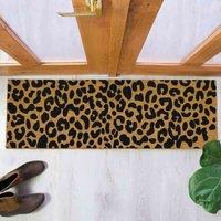 Artsy Doormats Leopard Print Patio Doormat, Brown
