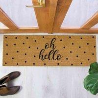 Artsy Doormats Oh Hello Spotty Patio Doormat, Brown