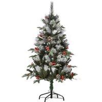Bon Noel 4Ft Artificial Snow Dipped Christmas Tree Xmas Holiday Pencil Tree Green, Green