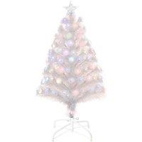Bon Noel 3' Prelit Artificial Christmas Tree Fiber Optic - White, White