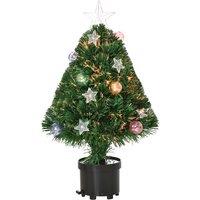 Bon Noel 2' LED Prelit Artificial Fibre Optic Tabletop Christmas Tree, Green