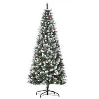 HOMCOM 6Ft Artificial Christmas Tree Xmas Outdoor Decoration with Pinecone, Green