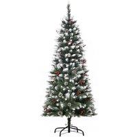 HOMCOM 5Ft Artificial Christmas Tree Xmas Outdoor Decoration with Pinecone, Green