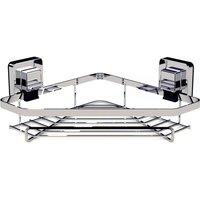 Showerdrape Pushloc Corner Basket, Silver