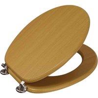 Showerdrape Oxford Toilet Seat - Beech & Chrome