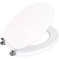 Showerdrape Oxford Toilet Seat - White & Chrome, White
