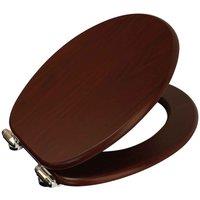 Showerdrape Norfolk Soft Close Toilet Seat - Mahogany & Chrome