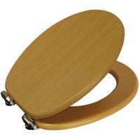 Showerdrape Norfolk Soft Close Toilet Seat - Beech & Chrome