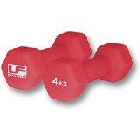 UFE Urban Fitness Hex Dumbbells - Neoprene Covered (pair) (2 X 4Kg - Red)