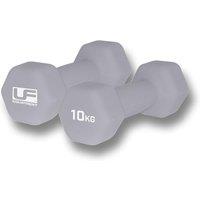 UFE Urban Fitness Hex Dumbbells - Neoprene Covered (pair) (2 X 10Kg - Silver)