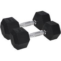 UFE Urban Fitness Pro Hex Dumbbell - Rubber Coated (pair) (2 X 10Kg, Black)
