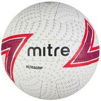 Mitre Ultragrip 18 Panel Netball (4, White/Red/Black), White