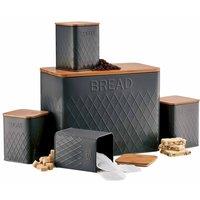 Cooks Professional 5pc Bamboo Storage Containers - Dark Grey, Grey