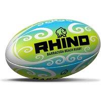 Rhino Barracuda Beach Pro Rugby Ball (midi (size 2), Green/Blue/Wht), Green