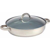 Cooks Professional 30cm Saute Pan With Glass Lid, Silver