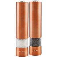Cooks Professional Electric Automatic Salt & Pepper Mill Set, Silver