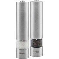 Cooks Professional Electric Automatic Salt & Pepper Mill Set Stainless Steel, Silver